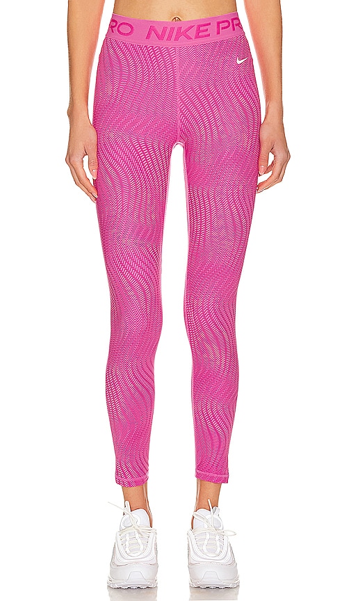 Nike Pro Cropped Printed Leggings in Alchemy Pink, Playful Pink, & White