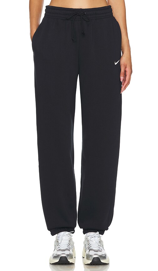 Nike Phoenix High Waisted Sweatpants in Black & Sail