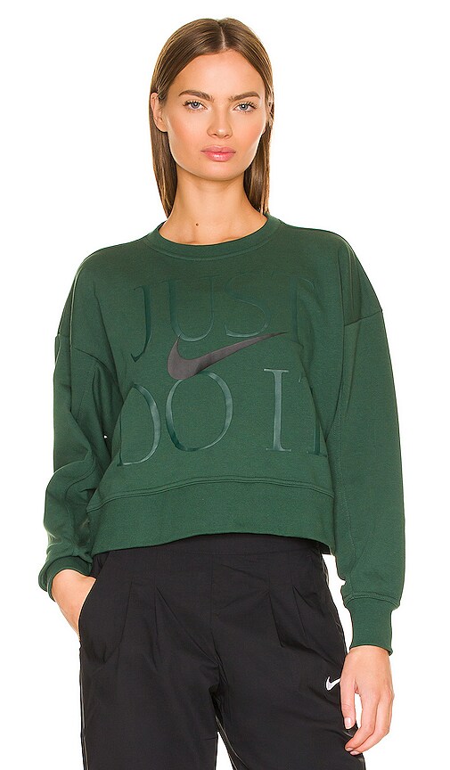 Nike Get Fit Crew in Pro Green & Black