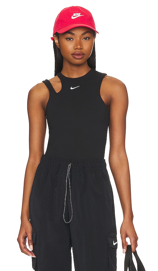 Shop Nike Bodysuit Tank In Black & White