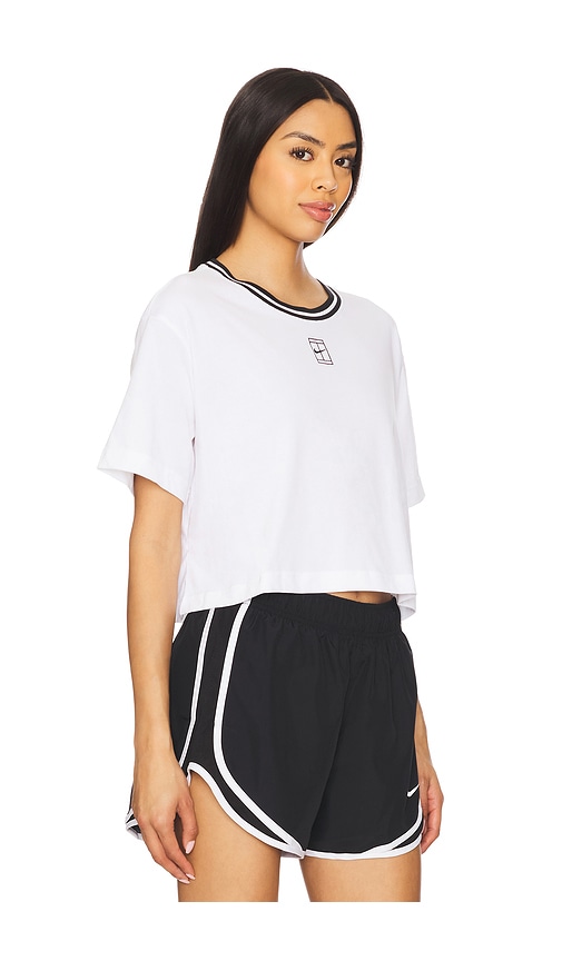 Nike Dri-fit Short Sleeve Cropped T-shirt In White