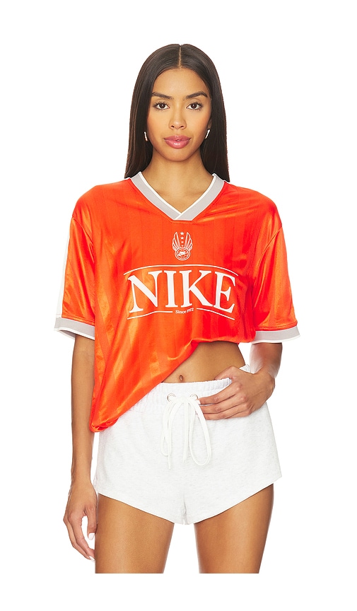 Nike V Neck Jersey Top in Picante Red, Sail, Midnight Navy & Sail