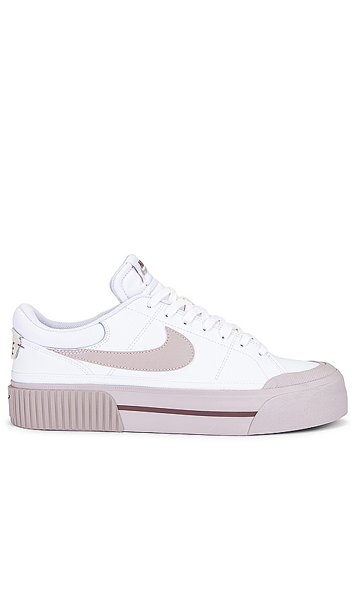 Shop Nike Court Legacy Lift Sneaker In White  Platinum Violet  & Smokey Mauve