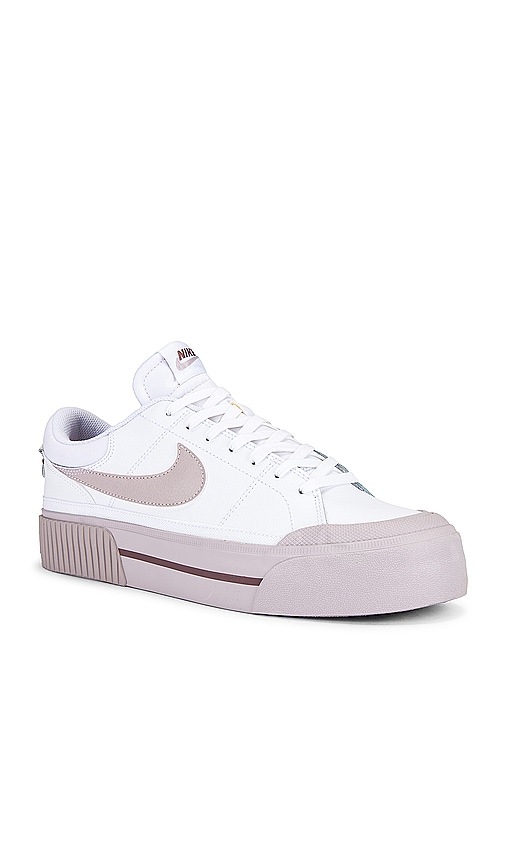 Shop Nike Court Legacy Lift Sneaker In White  Platinum Violet  & Smokey Mauve