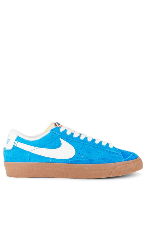 Nike Blazer Low '77 Vintage Sneaker in Photo Blue, Sail, Gum Medium Brown, & Black