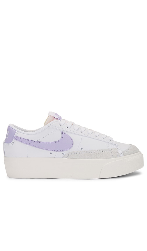 Nike Blazer Low Platform Sneaker In White  Lilac Bloom  & Sail