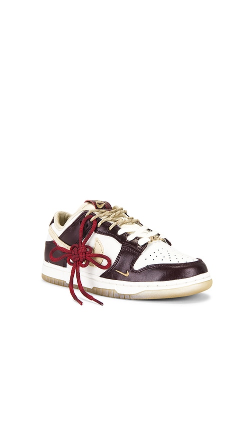 Nike Dunk Low Lx Sneaker In Sail  Team Gold  & Burgundy Crush