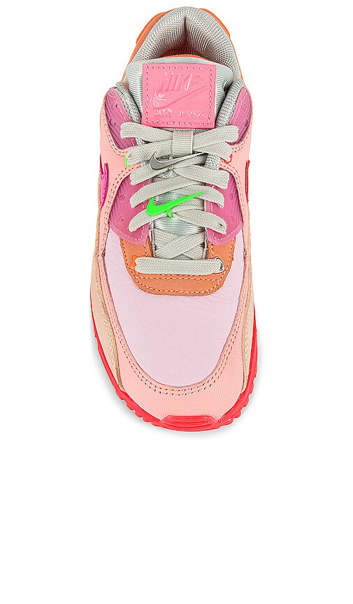 air max 90 sneaker in bright crimson & pure platinum