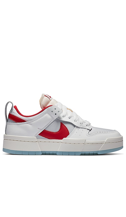 Nike Dunk Low Disrupt Sneaker in Summit White, Gym Red, Photon Dust & Sail