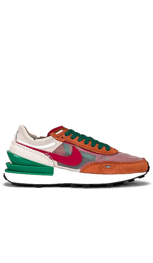 限定!! 女性 Nike Waffle One '流行Mystic Hibiscus' Nike Waffle One Sneaker in Burnt Sunrise, Mystic Hibiscus