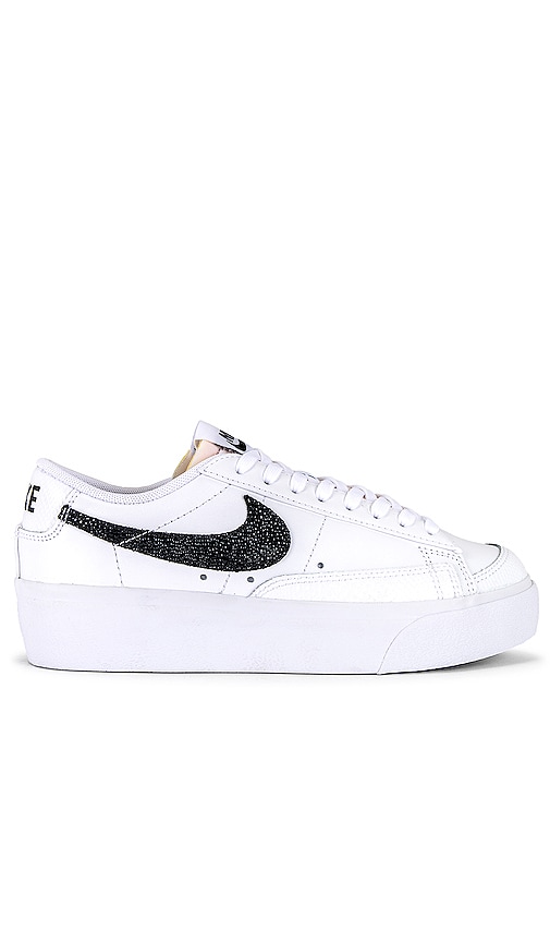 Nike Blazer Low Platform in White & Black REVOLVE