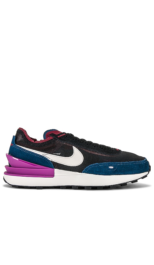 Nike Waffle One Sneaker in Black, Light Iron Ore, Vivid Purple