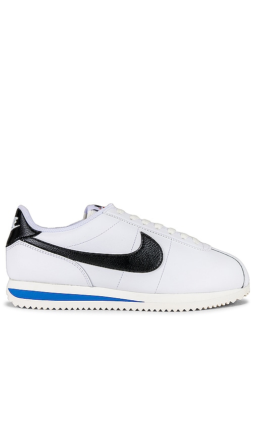 Nike Womens White Blue Orange Cortez Leather Low-top Trainers In White/light Photo Blue/sail/black