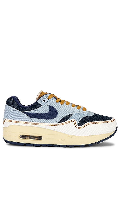 Shop Nike Air Max 1 '87 Sneaker In Aura  Midnight Navy  & Pale Ivory