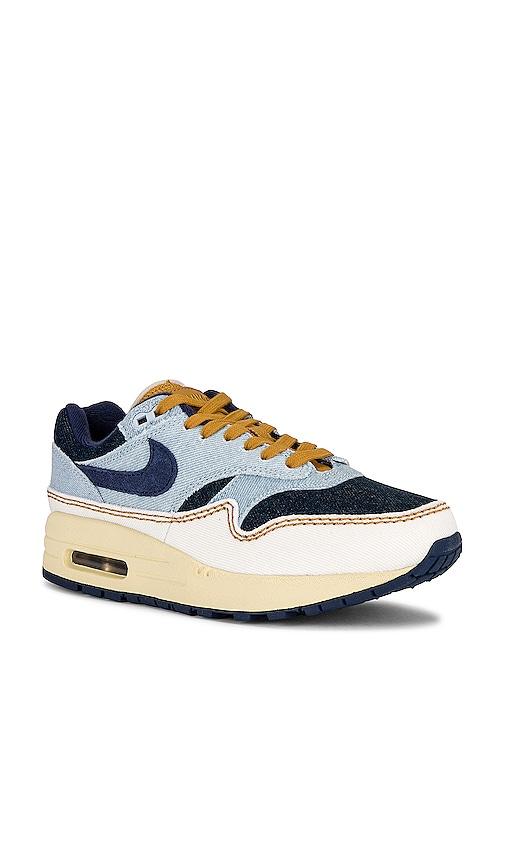 Shop Nike Air Max 1 '87 Sneaker In Aura  Midnight Navy  & Pale Ivory