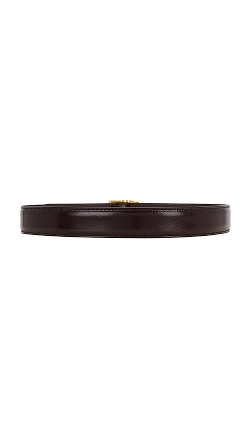 Shop Nili Lotan Gabriele Belt In Espresso & Antique Gold Buckle