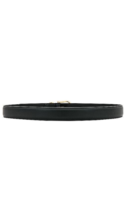 Shop Nili Lotan Louise Belt In Black & Shiny Brass