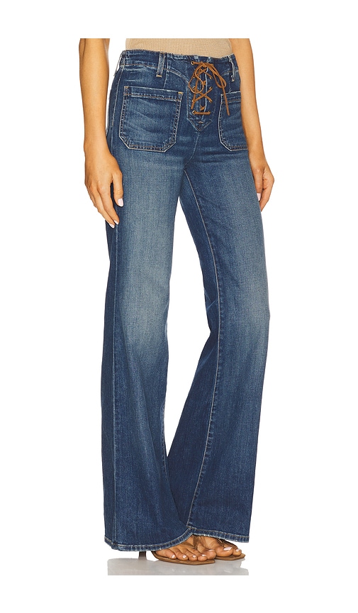 Nili Lotan Florence Lace Up Jean In Classic Wash