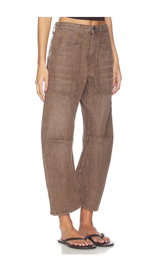 Nili Lotan Shon Curved-leg Jeans In Brown