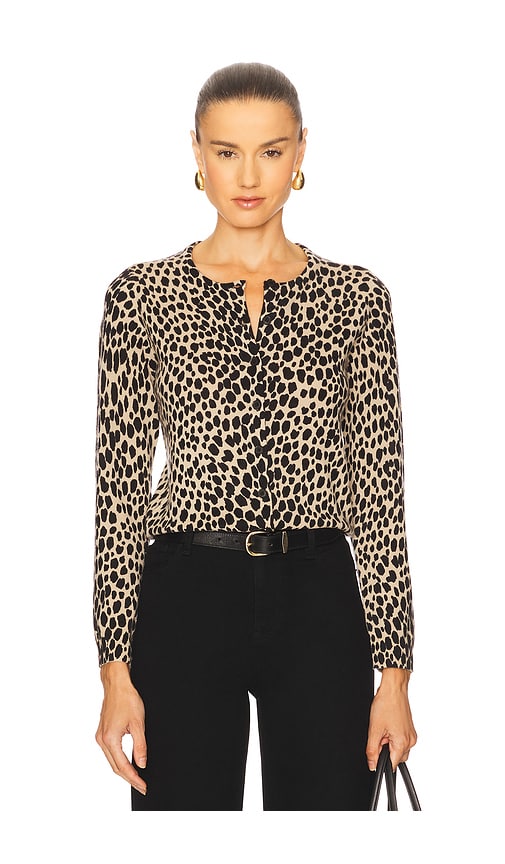 Nili Lotan Keelah Cardigan In Animal Print