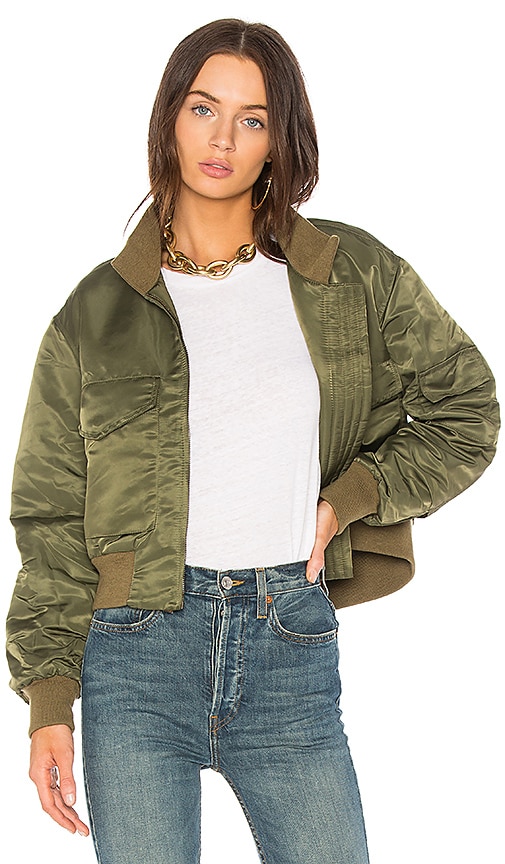 Nili Lotan Mcguire Satin-twill Bomber Jacket In Army | ModeSens