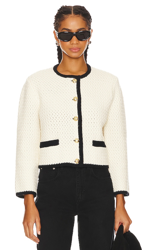 NILI LOTAN Perah Jacket in Dark Navy & Ivory | REVOLVE