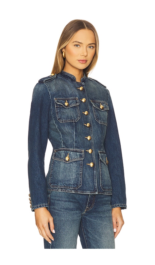 Nili Lotan Military Style Jacket Gold Buttons