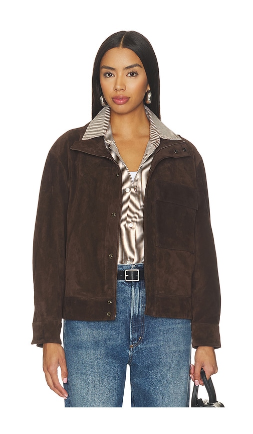 NILI LOTAN BLOUSON EN DAIM CIRQUE en Chocolate Taille XS Also en M L 3328$