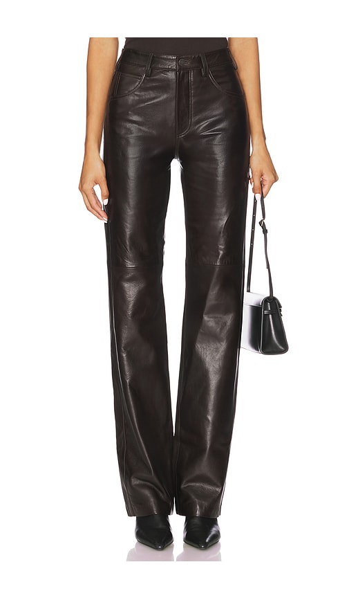 Joan Leather Pant in Brown. - size 0 (also in 2, 6) - NILI LOTAN - Modalova