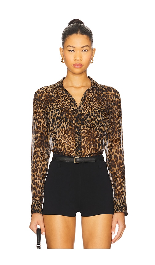 Gaia Slim Shirt in Brown. - size L (also in M, S, XS) - NILI LOTAN - Modalova