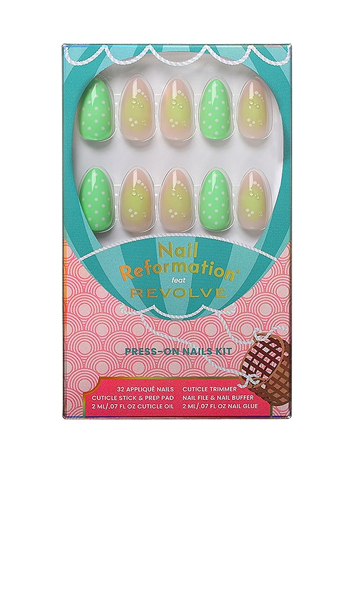 Nail Reformation x REVOLVE Lime Blossom Press On Nails in Green.
