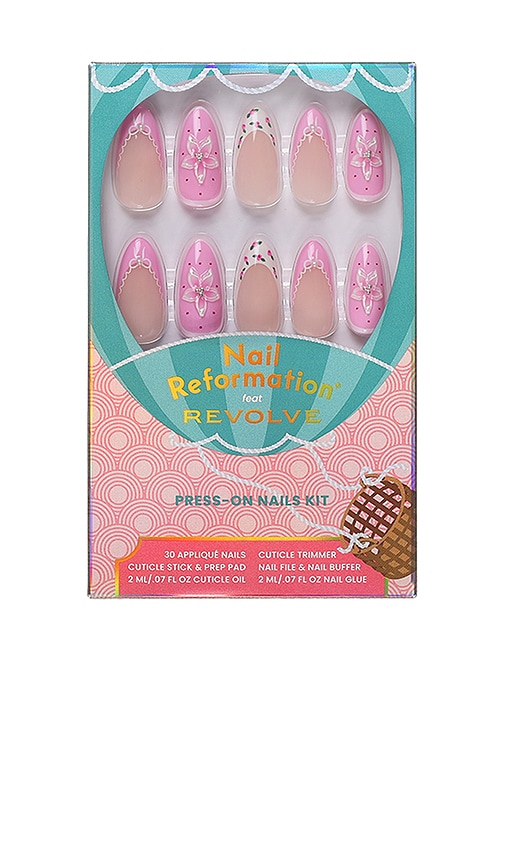Nail Reformation x REVOLVE Pink Cushion Press On Nails in Pink.