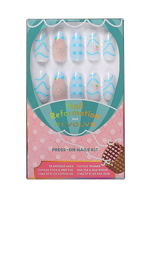 Nail Reformation x REVOLVE Picnic Day Press On Nails in Baby Blue.