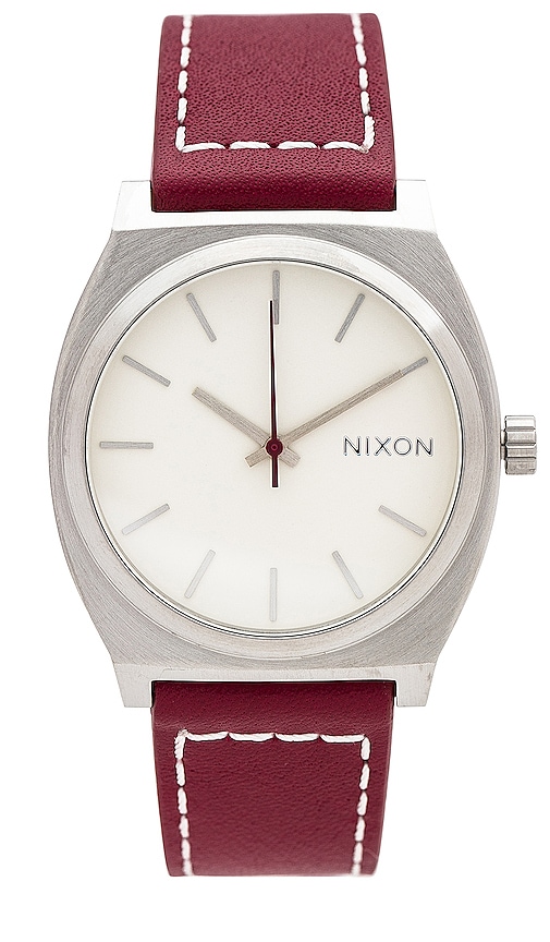 Nixon Time Teller Leather Watch In Metallic