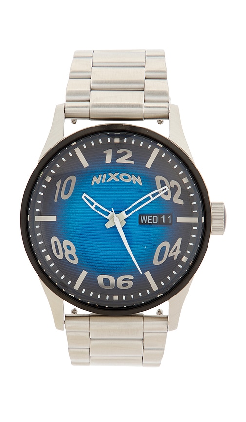 Nixon Fisheye Watch in Silver & Polar Blue