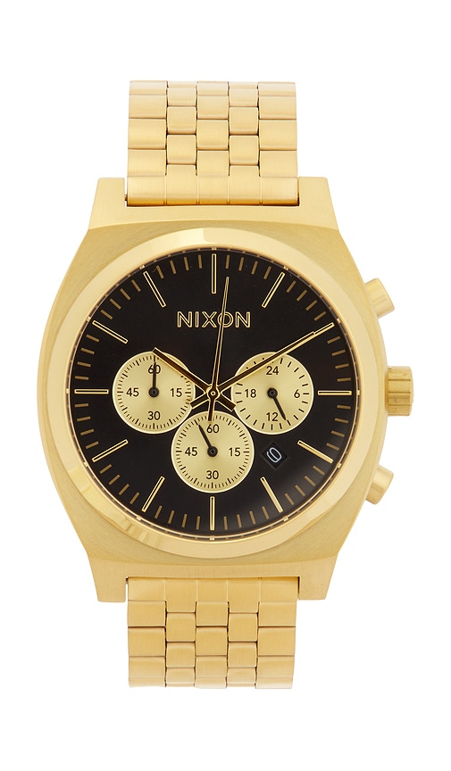 Nixon Time Teller Chrono Watch in Gold & Black