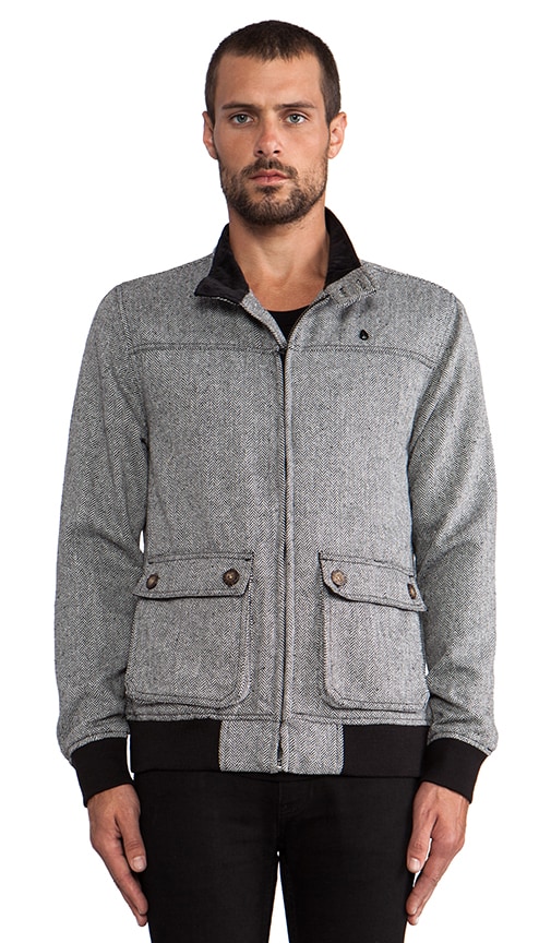 Nixon Stockton Wool Jacket in Black Herringbone