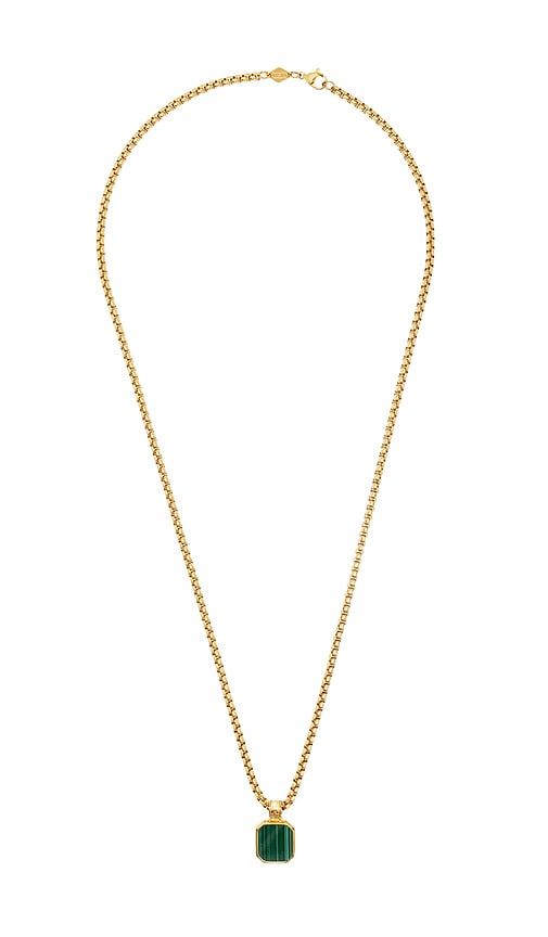 Nialaya Square Malachite Pendant Necklace