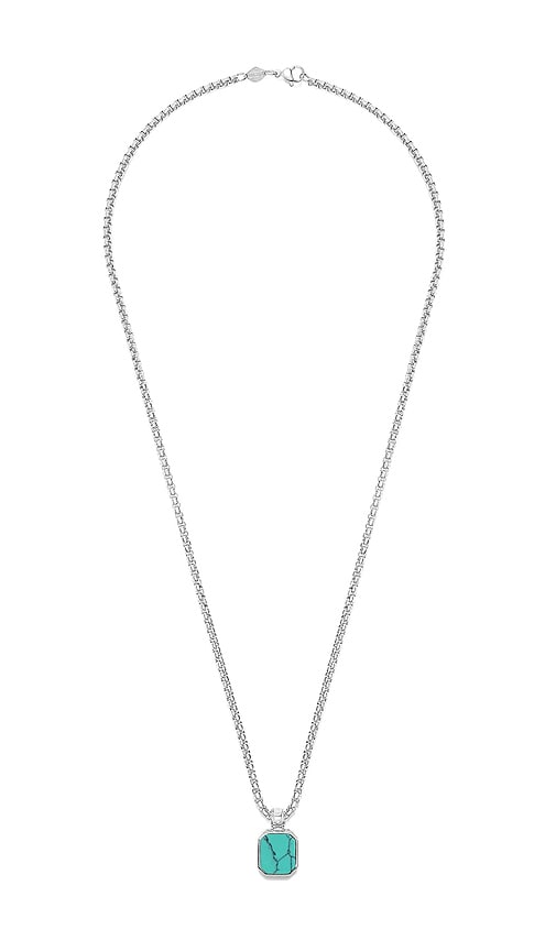 Nialaya Square Turquoise Pendant Necklace