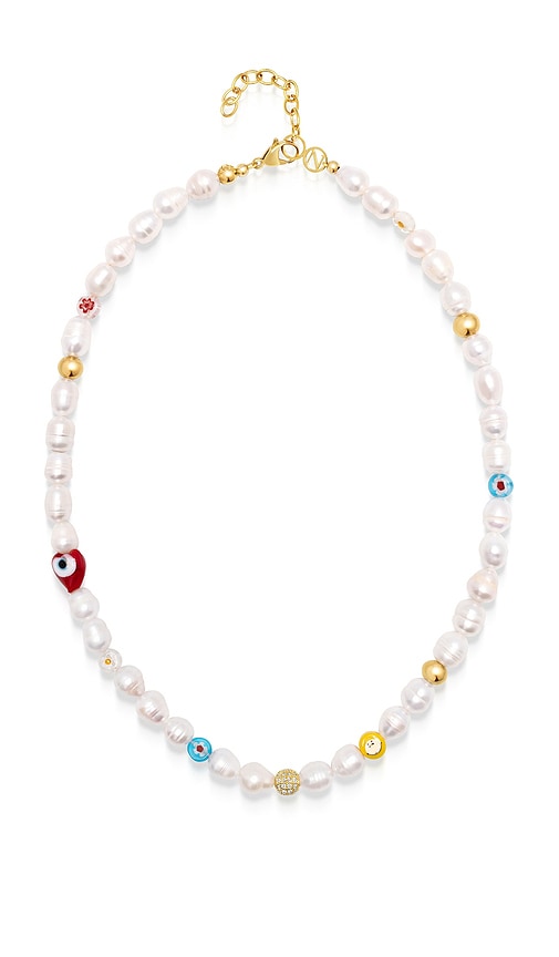 Nialaya Smiley Face Pearl Necklace