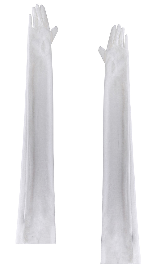 Norma Kamali Long Gloves in Snow White