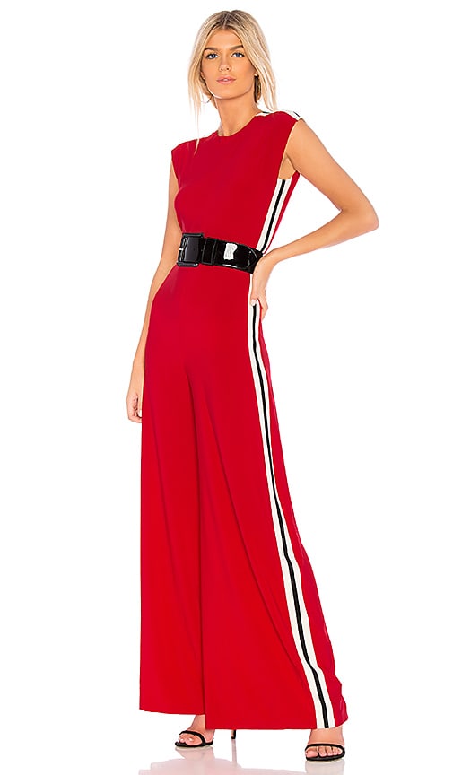 norma kamali side stripe jumpsuit