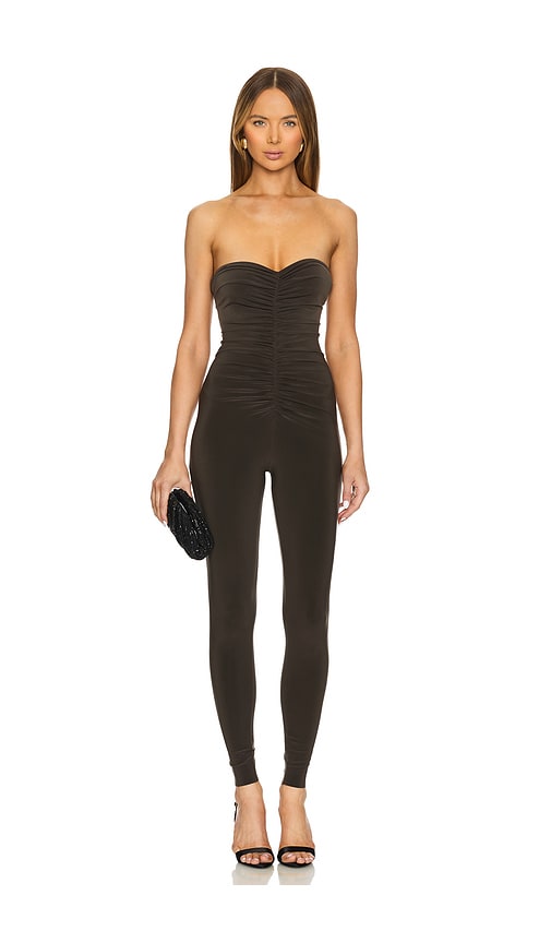 Strapless Shirred Front Catsuit