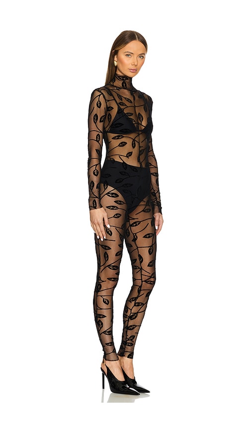 NORMA KAMALI LONG SLEEVE SLIM FIT TURTLENECK CATSUIT