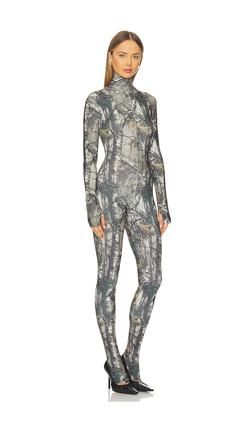 Norma Kamali Long Sleeve Slim Fit Turtleneck Catsuit In Multi