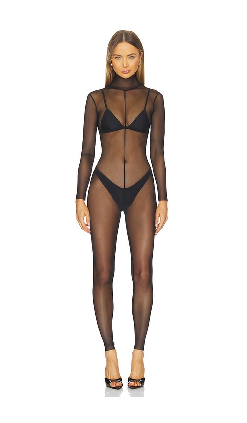 Norma Kamali Long Sleeve Slim Fit Turtleneck Catsuit