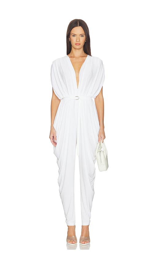 Square Sleeve Waterfall Jumpsuit