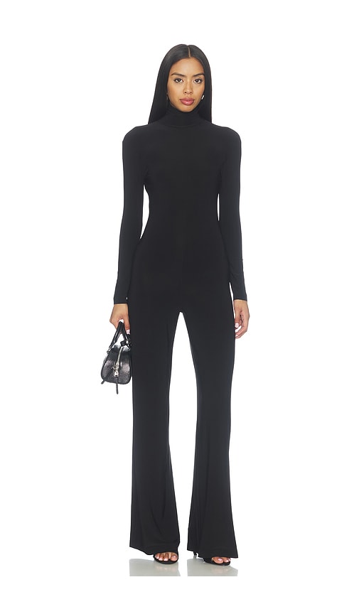 Long Sleeve Turtleneck Jumpsuit by Norma Kamali in Black