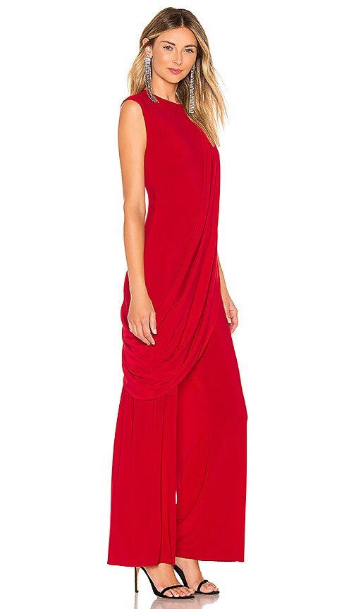 norma kamali sleeveless draped jumpsuit