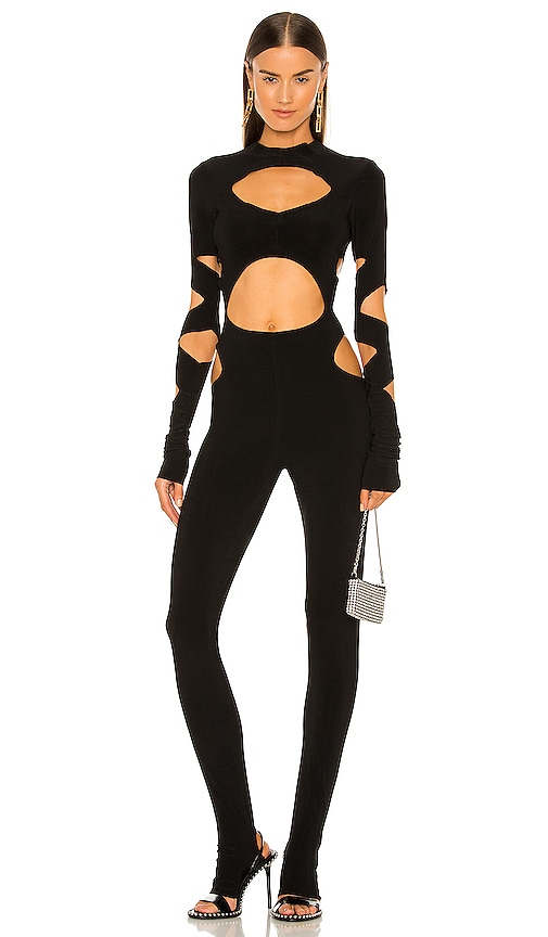 Poster Girl Adella Jumpsuit Shapewear Off The Shoulder Jumpsuit in Black